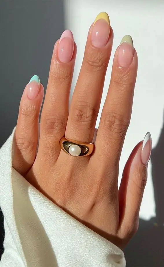 classy and clean pastel french nails